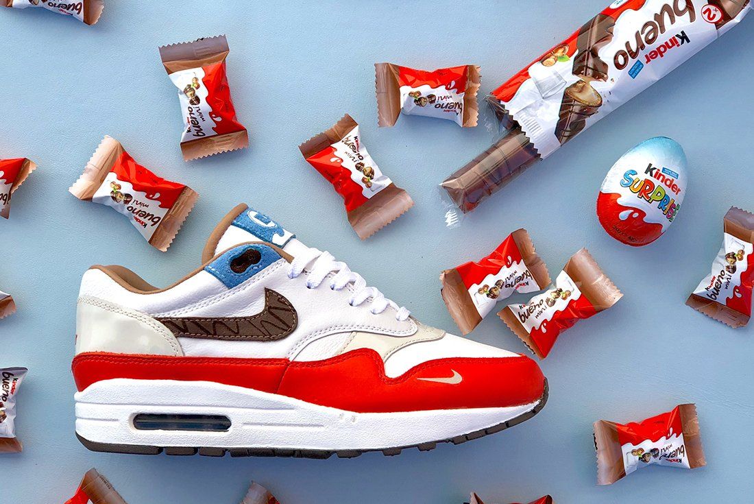 menu Deception Influence Surprise! BespokeIND have crafted a Kinder-themed Air Max 1 | HOUSE OF HEAT