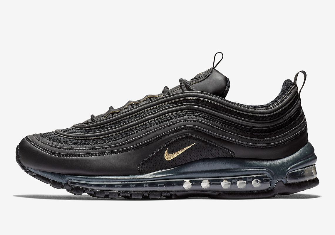 Black and Gold Leather Air Max 97s 