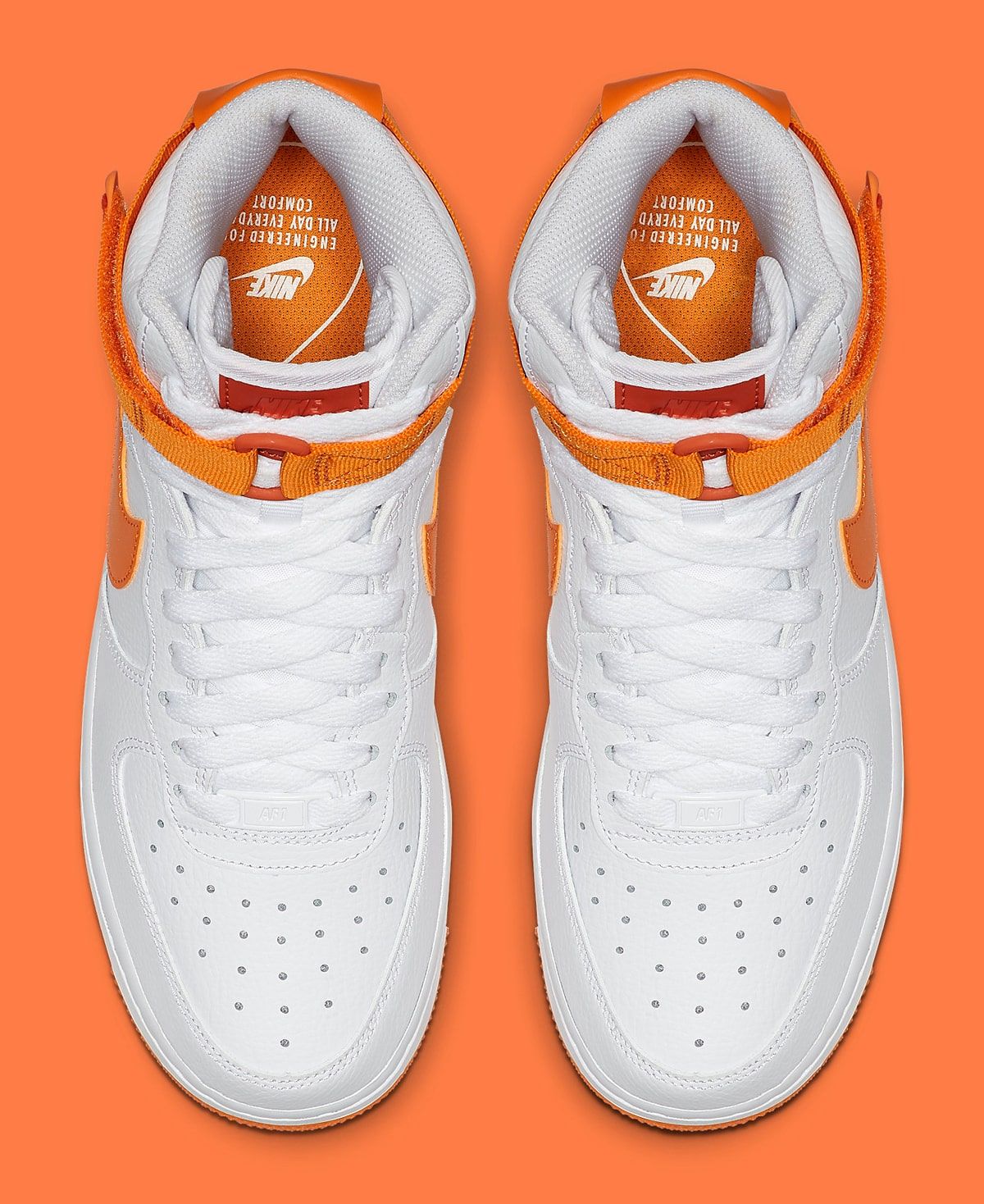 nike air force 1 orange and white