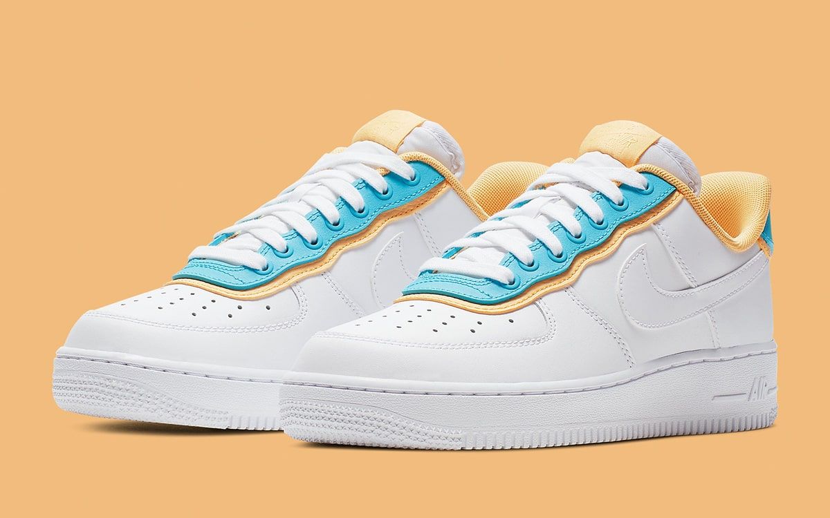 white air forces with yellow check