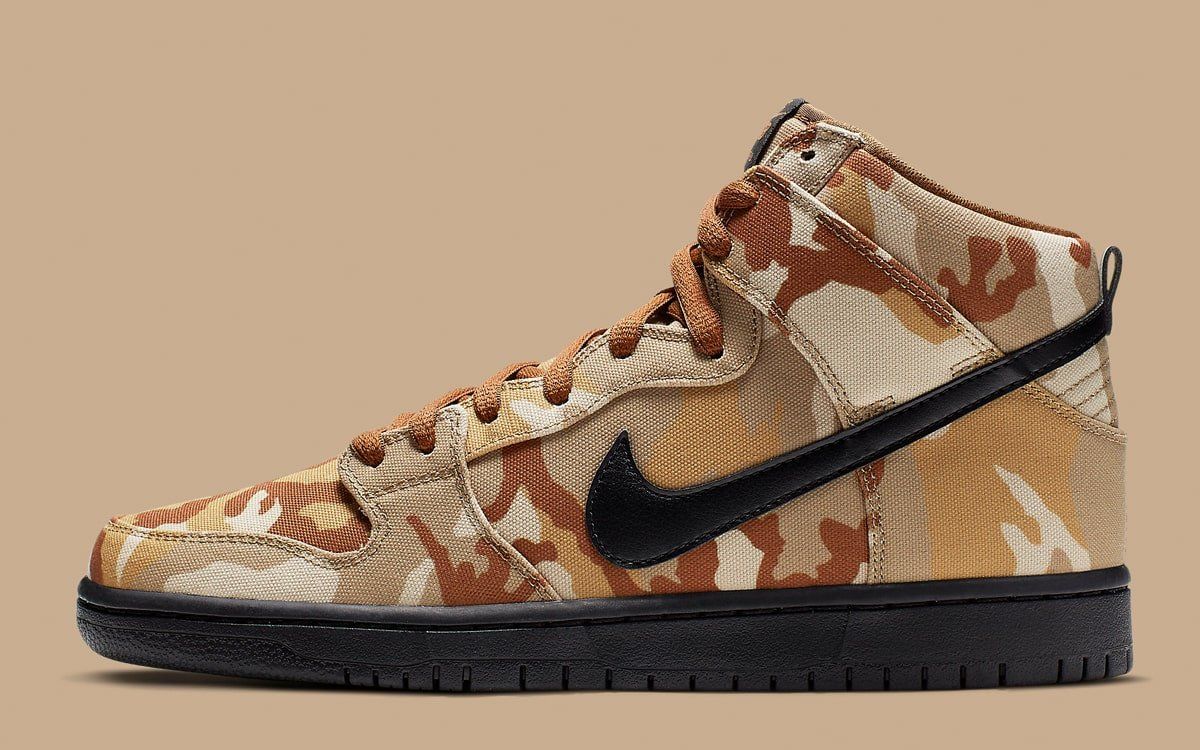 Available Now // Camo-Covered Nike SB Dunk Hi Pro | HOUSE OF HEAT