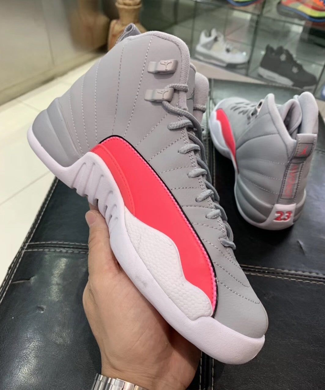 pink and grey jordans 2019