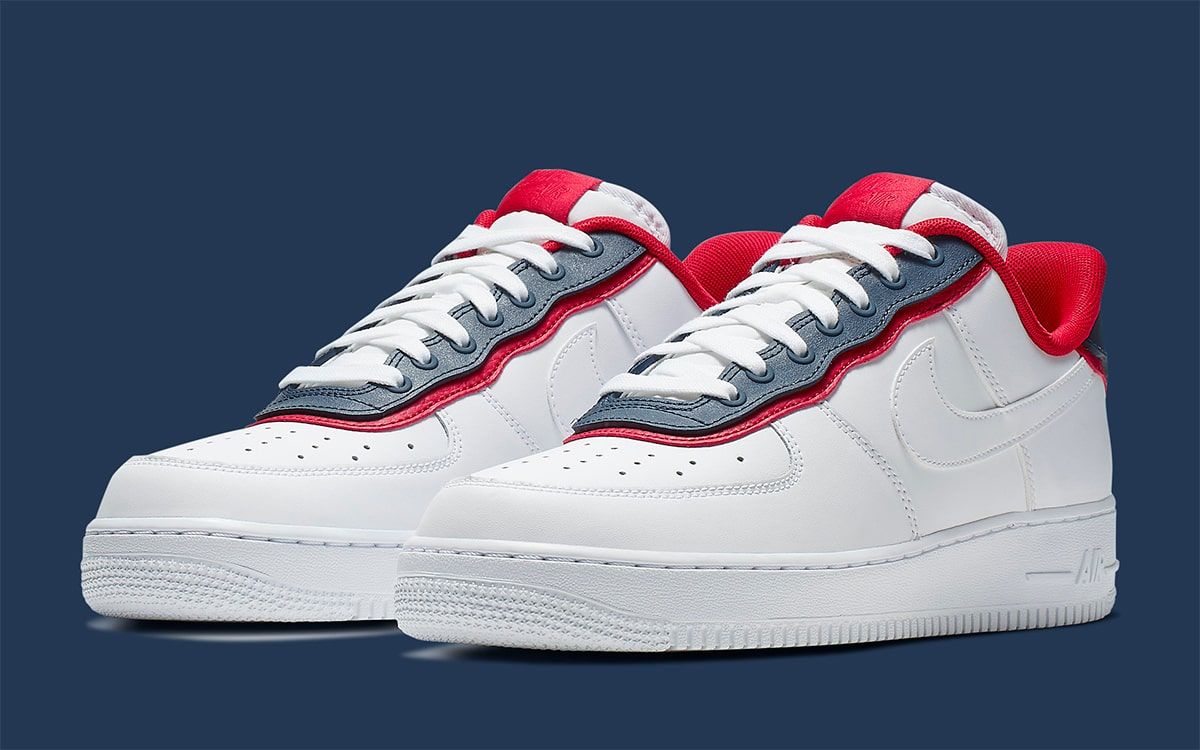 nike air force 1 low double layer white obsidian red