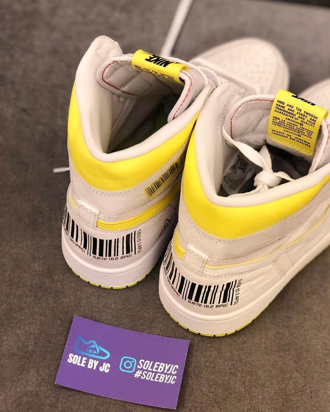 jordan 1 white yellow barcode