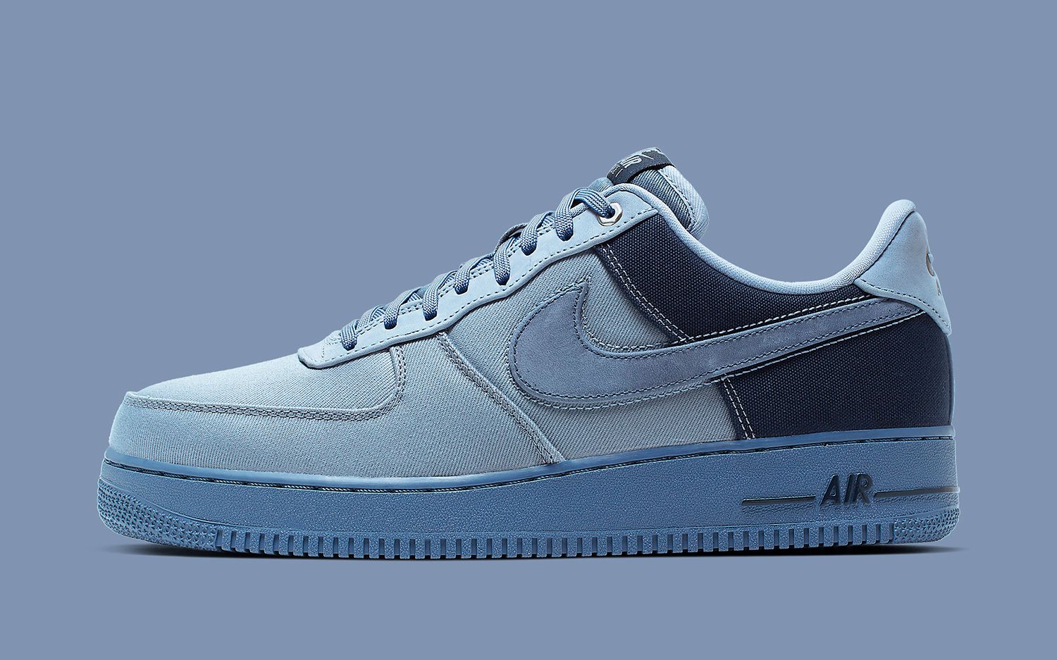 blue and gray air force ones