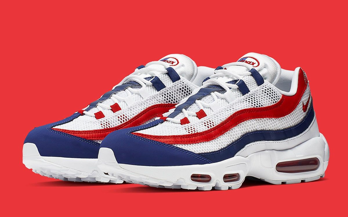 red white and blue air max 95