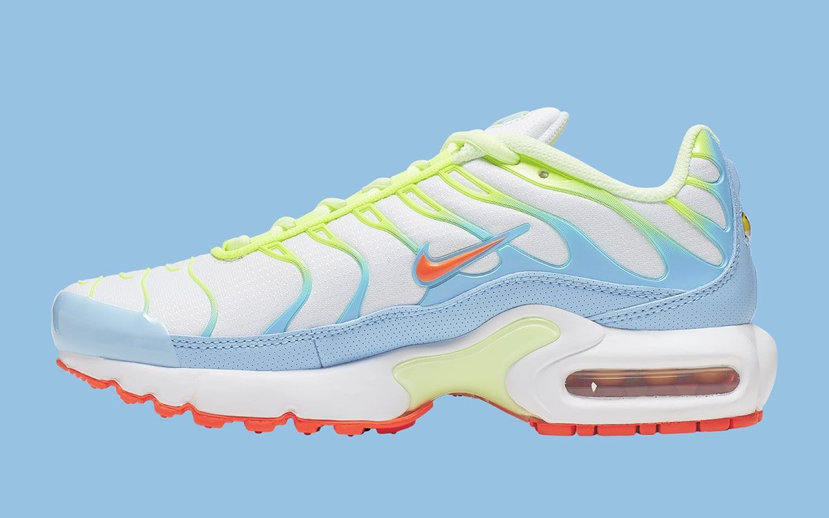 lime green blue and orange air max