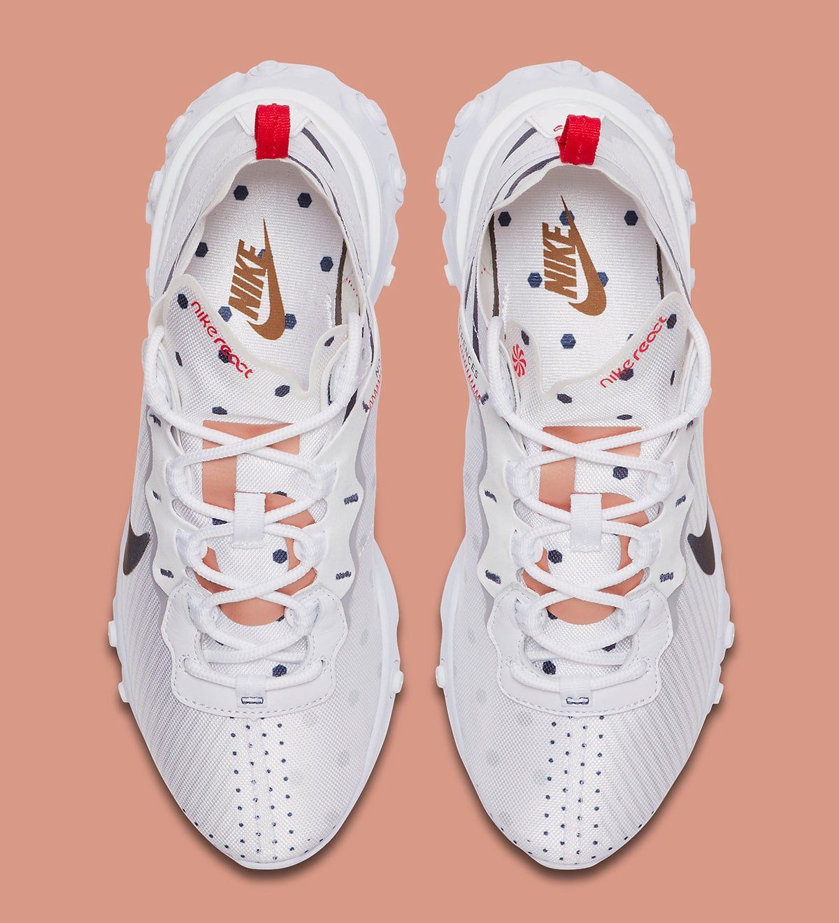 nike white and navy womens world cup react element 55 trainers