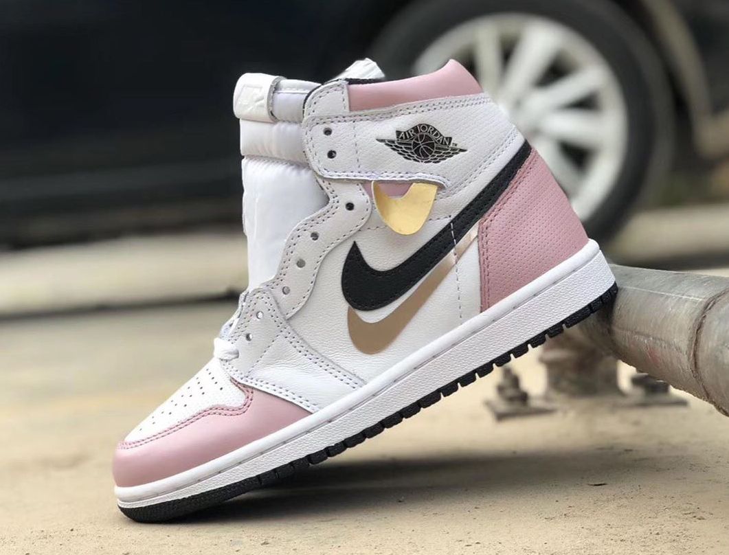 pink gold and white jordans