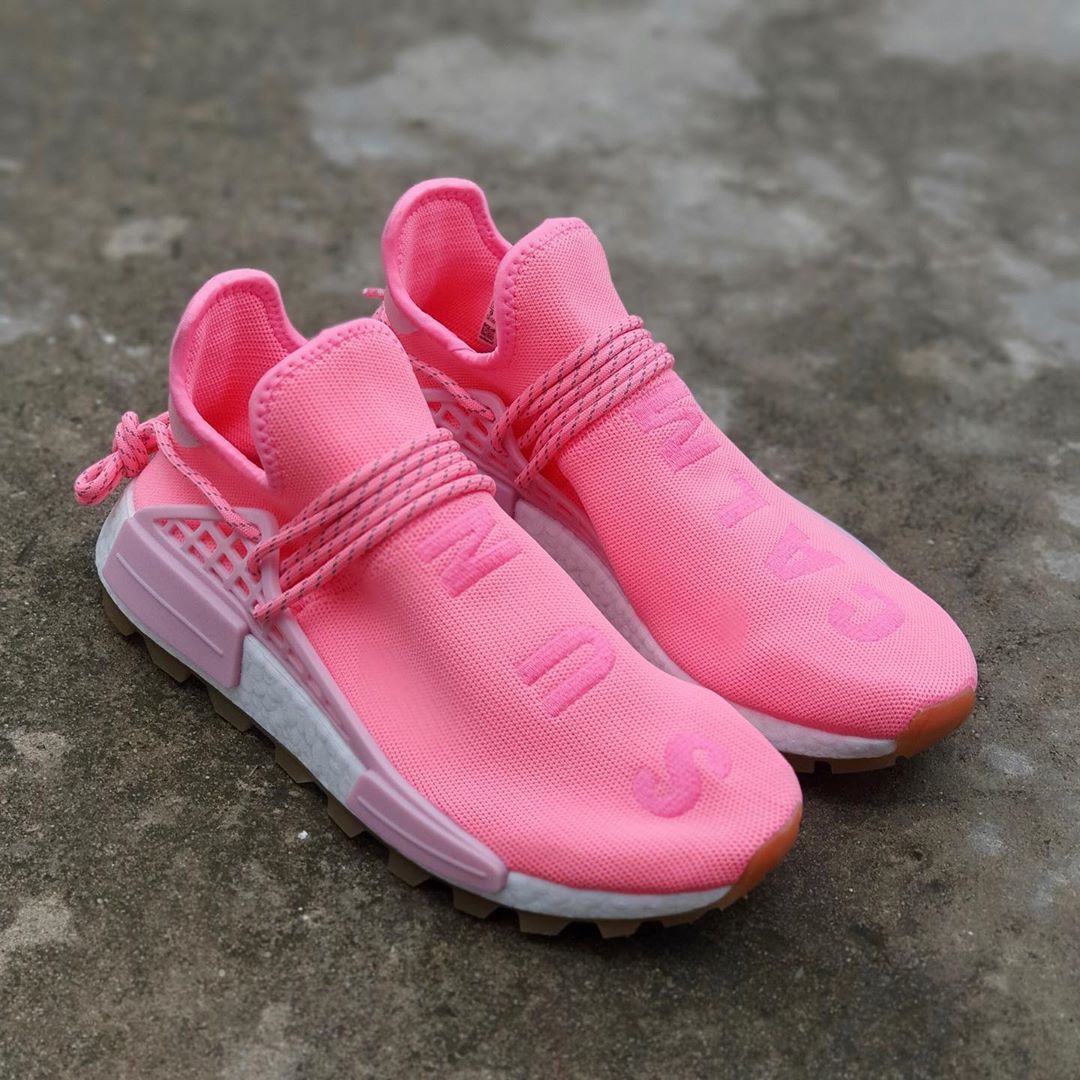 pink and white nmds