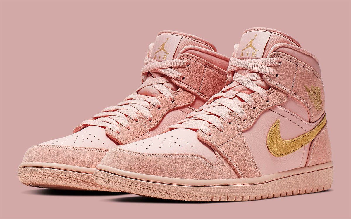Suede and Leather Air Jordan 1 in Coral 