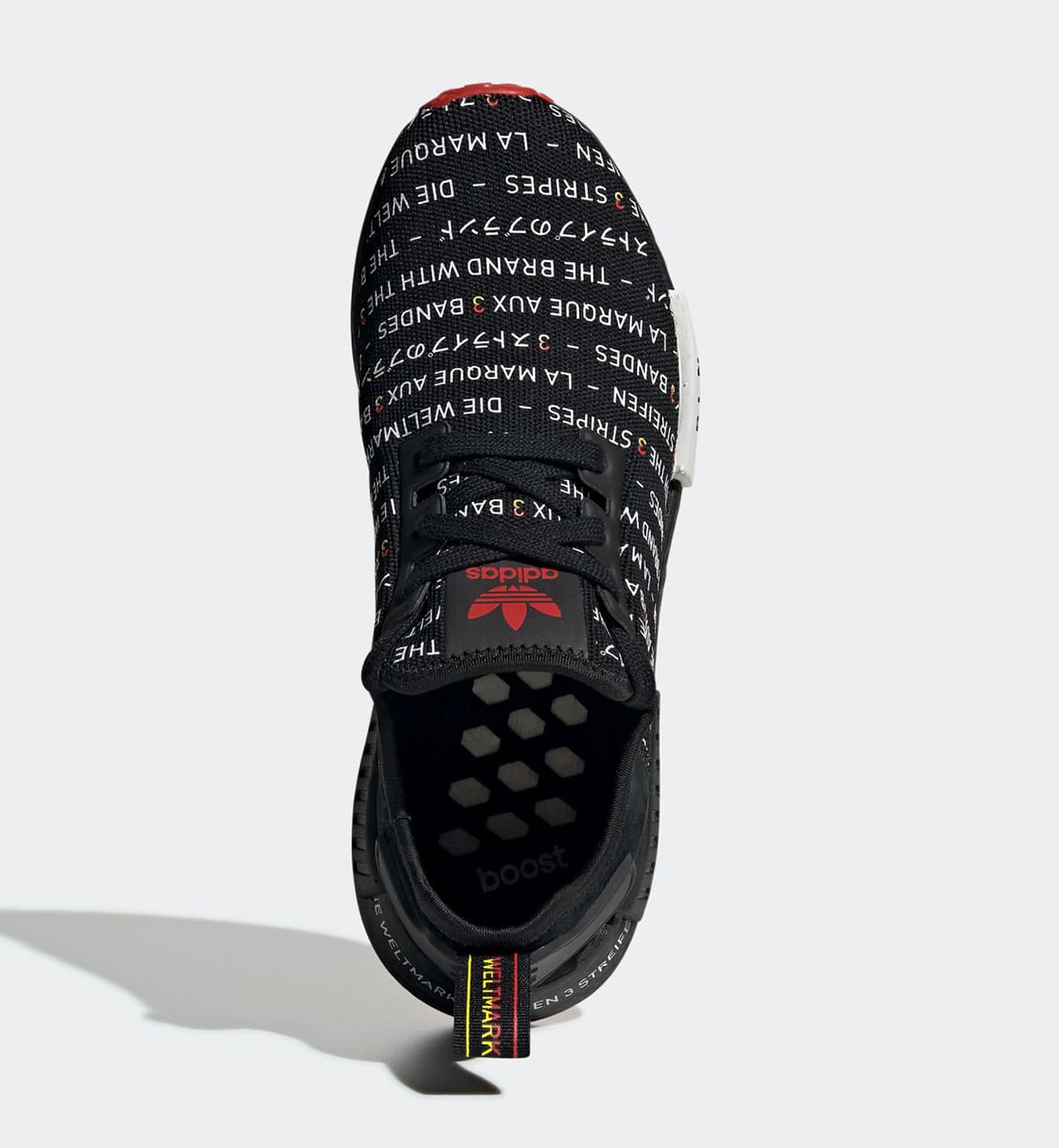 black nmds with chinese writing