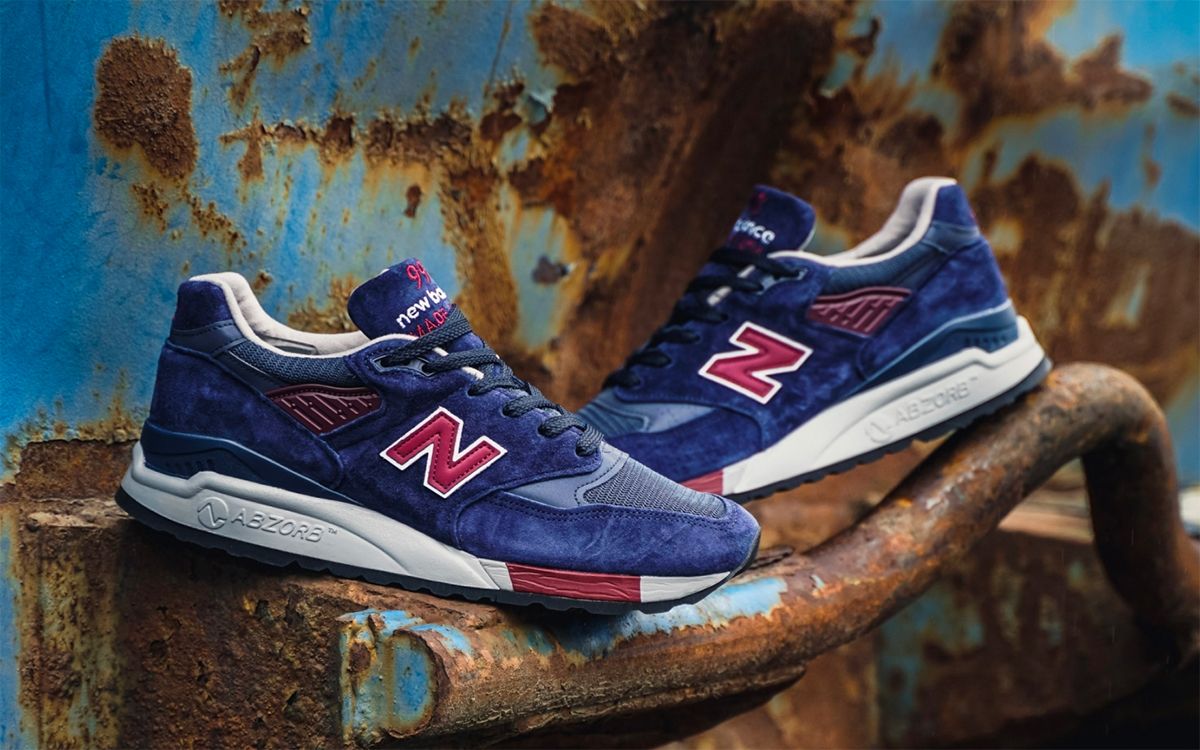 Available Now // New Balance 998 Made In USA in Navy/Burgundy