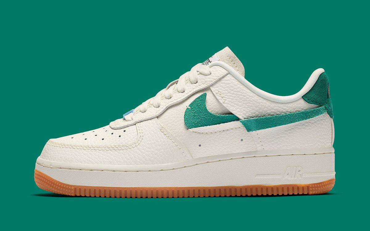A Fourth Flipped Nike Air Force 1 Vandalized Appears in Sail, Green and