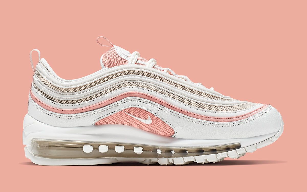 white and coral air max 97