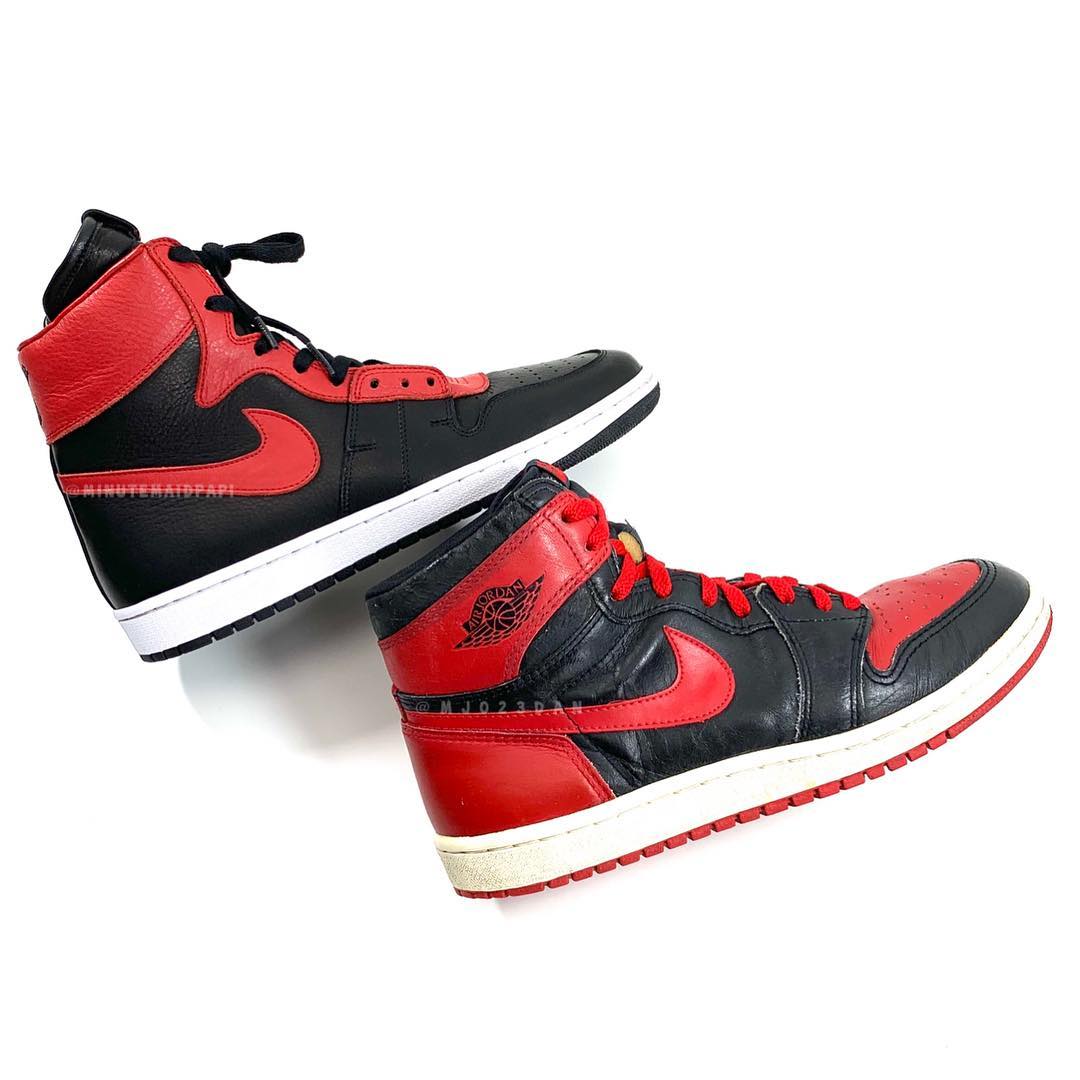black and red nike air ship