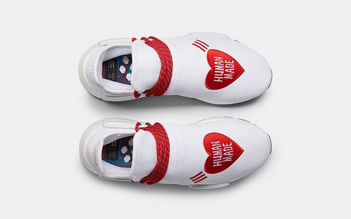 nmd human made white red