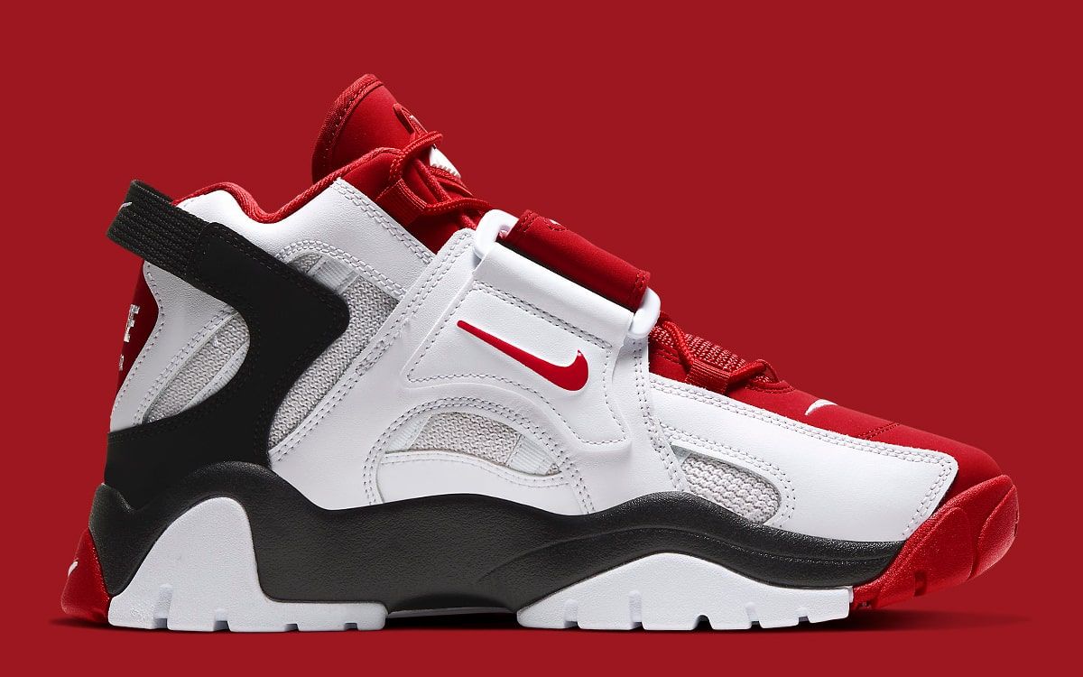 nike air barrage red white and black
