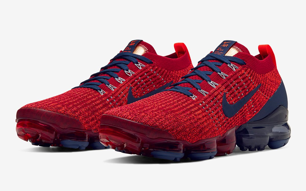 vapormax flyknit red white and blue