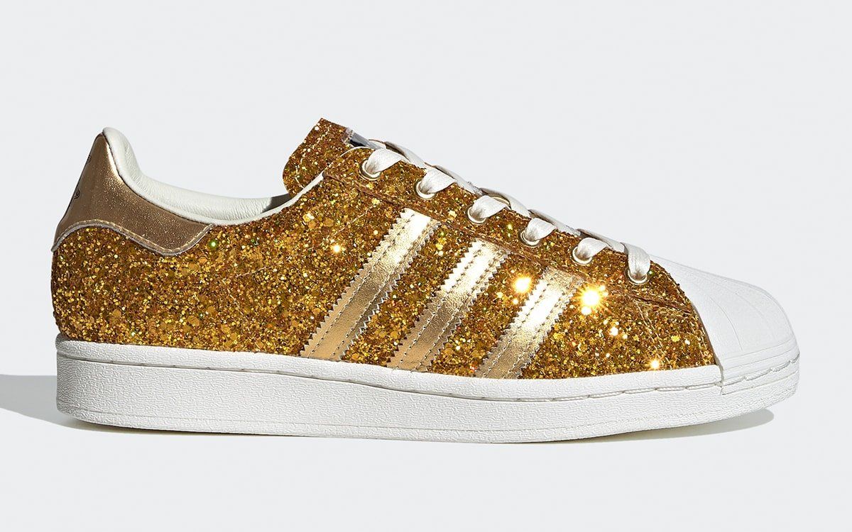 This Glittery Gold adidas Superstar 