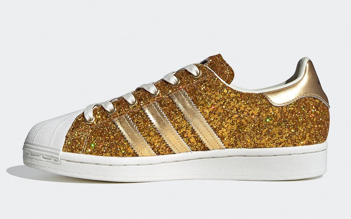 This Glittery Gold adidas Superstar Celebrates the Glitz and Glamour of Awards Season HOUSE OF HEAT