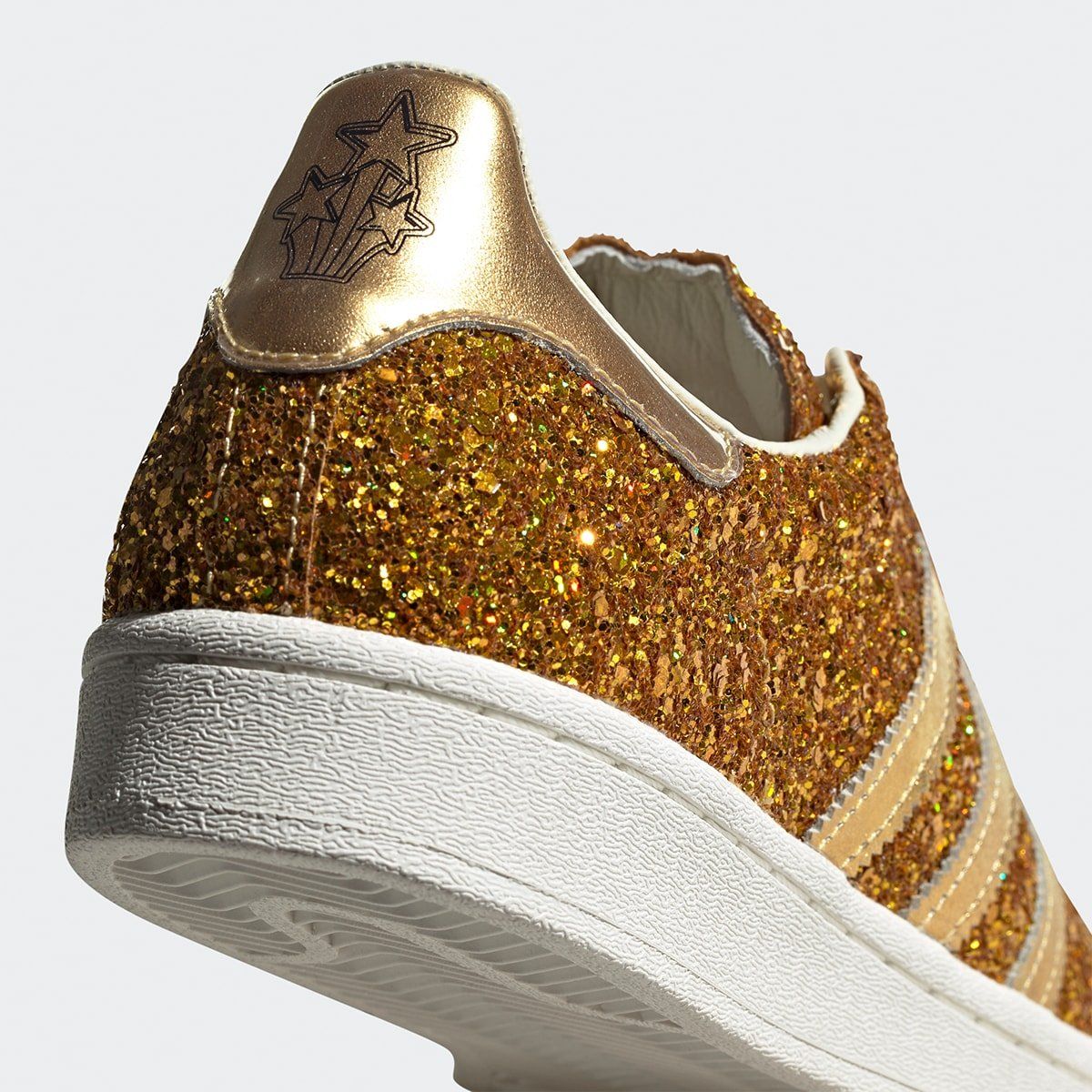 adidas superstar rose gold glitter