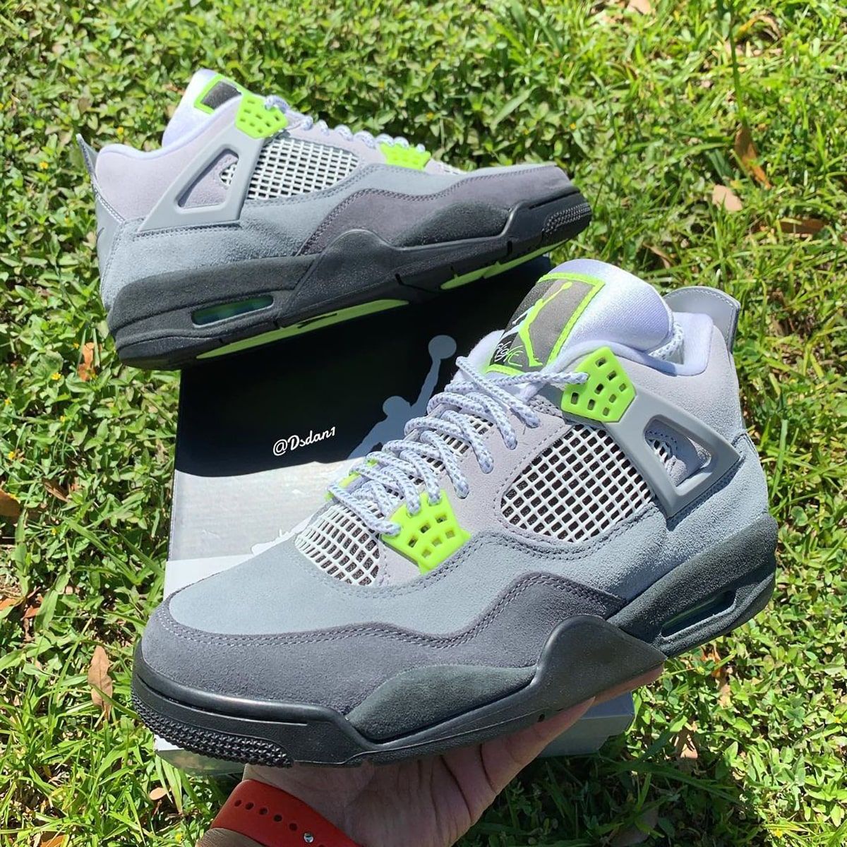 lime green grey 4s