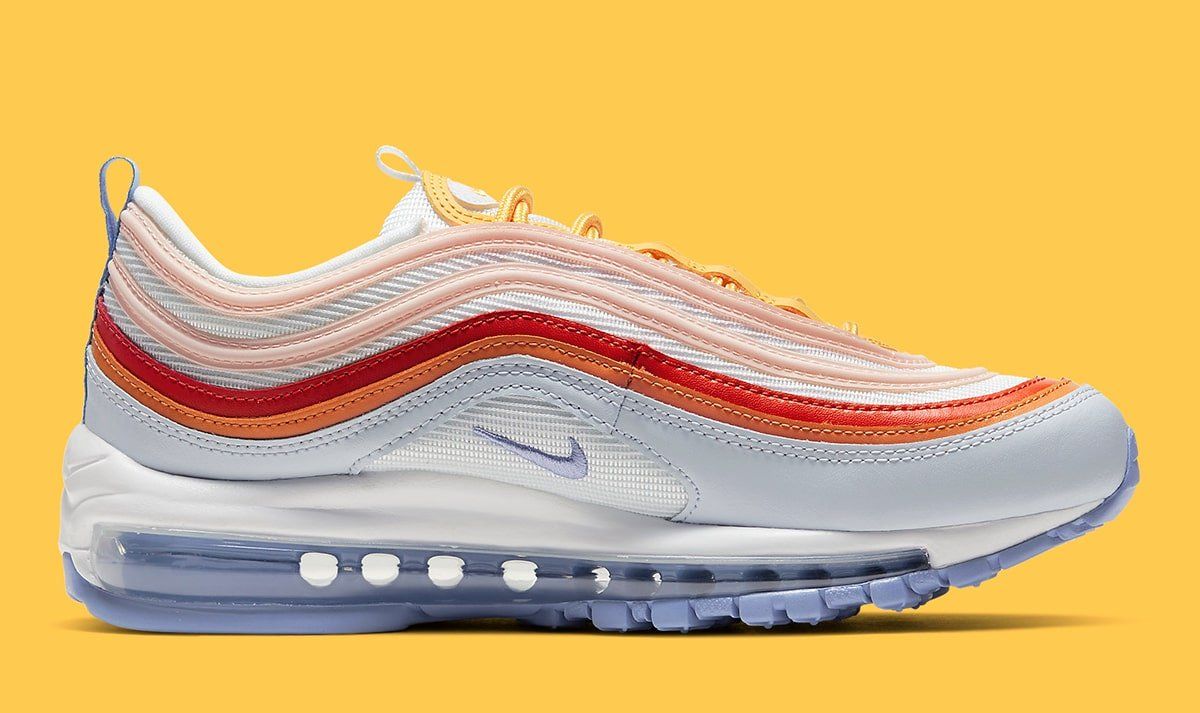 pink blue yellow and white air max 97