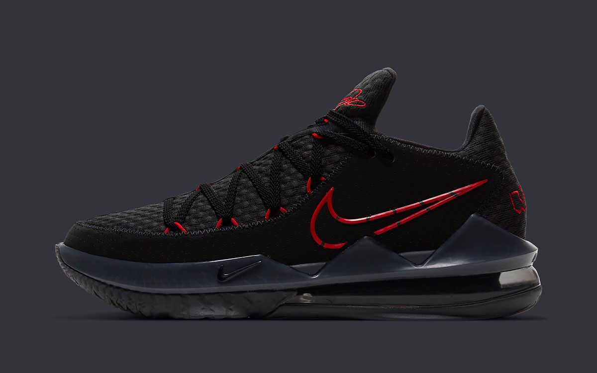lebron 17 black and red low