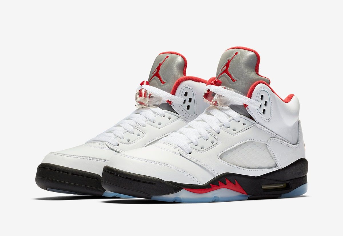 jordan 5s white and red
