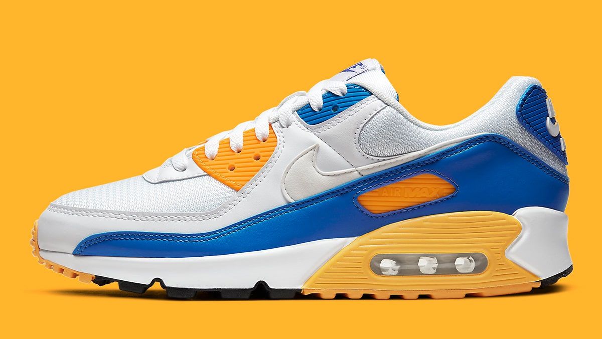 yellow and blue air max 90