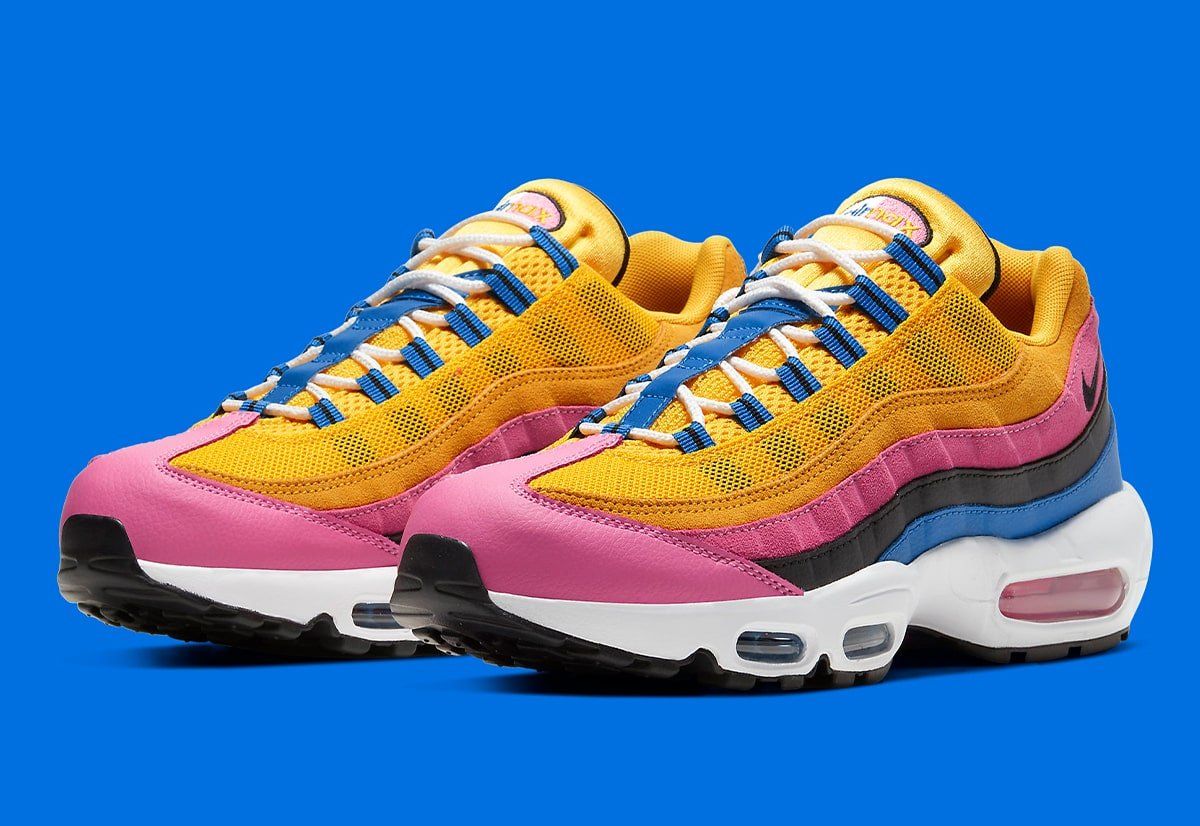 pink blue and white air max 95