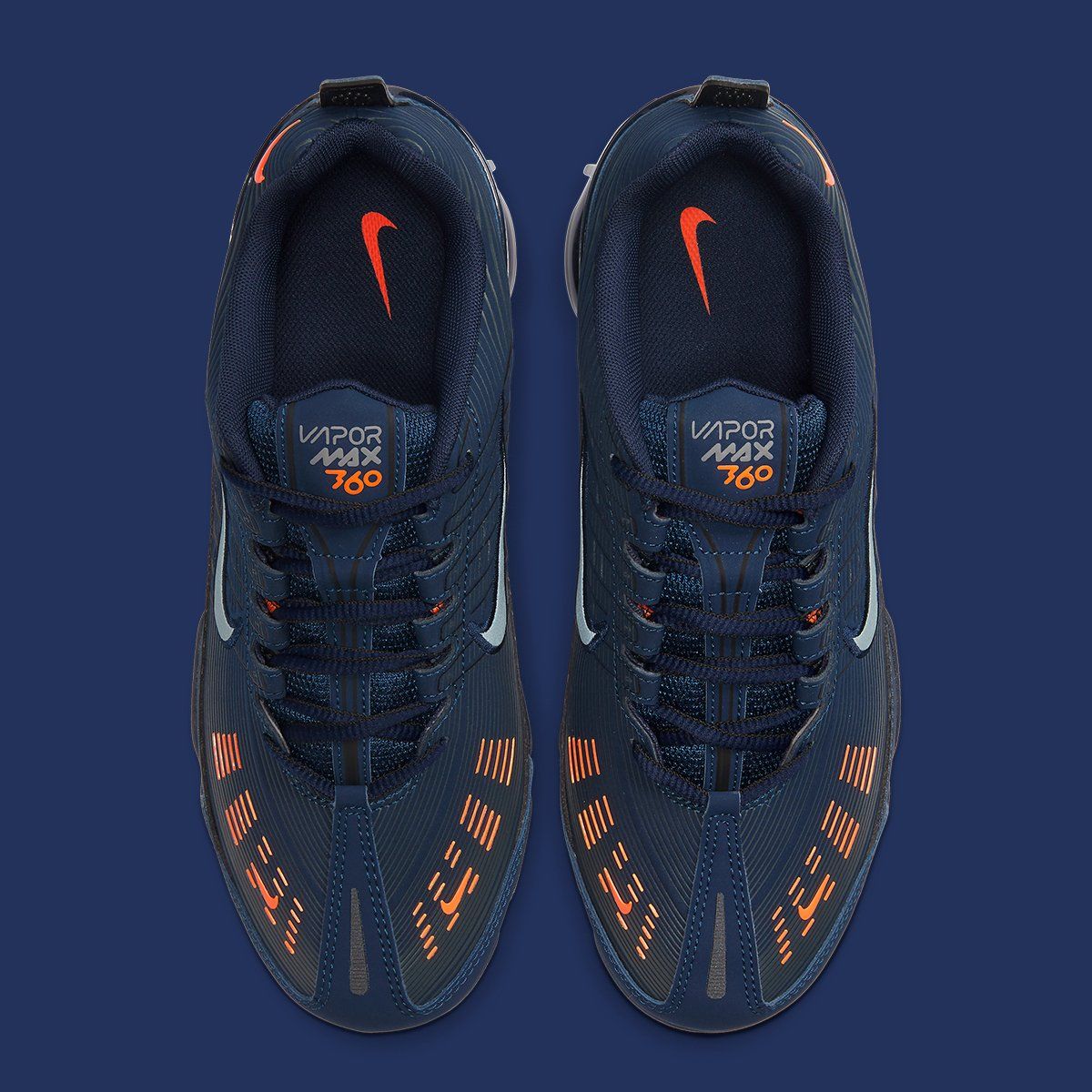 navy blue and orange vapormax