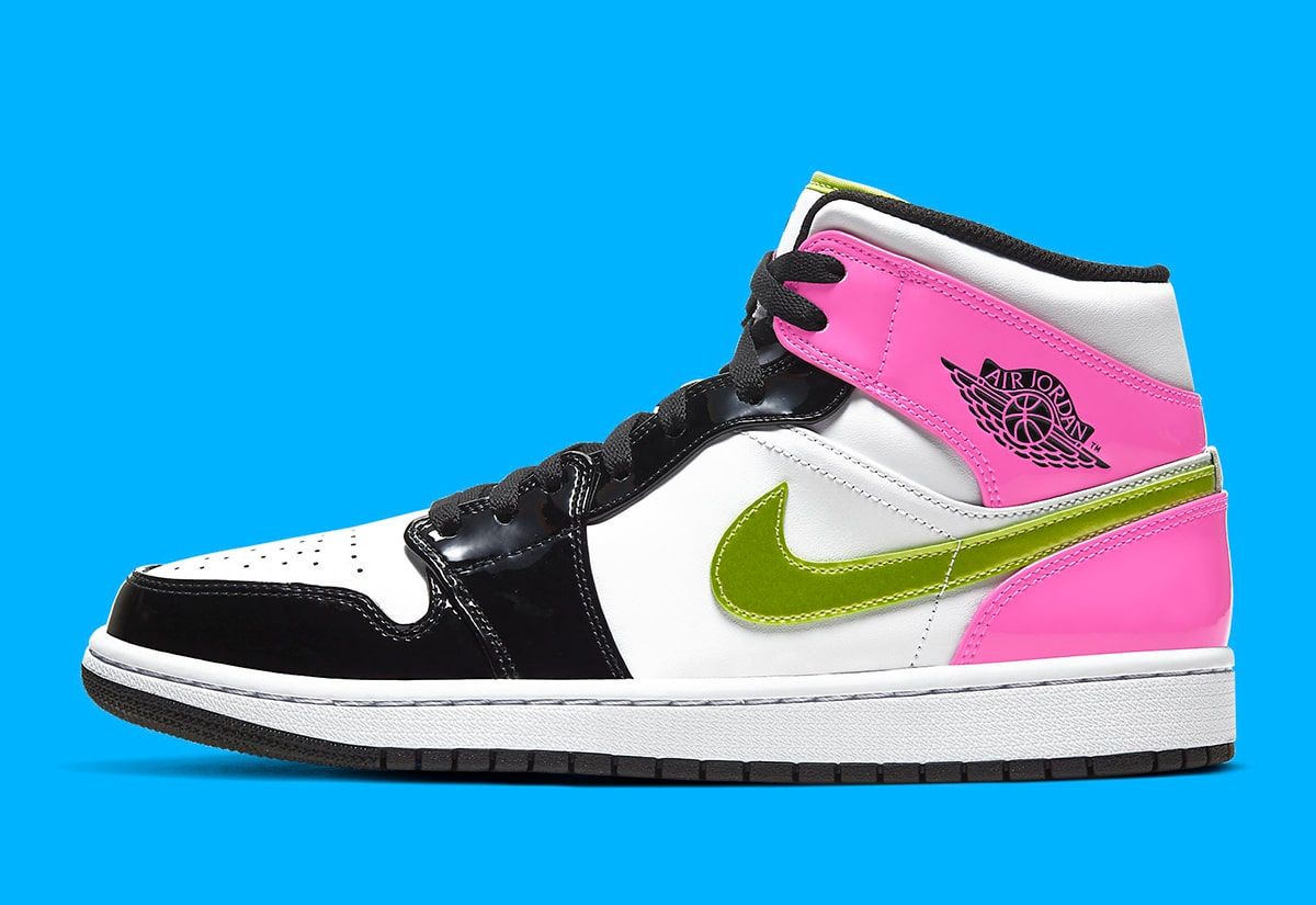 lime green pink and white jordans