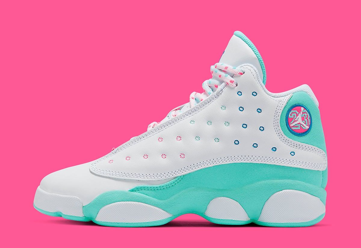 pink and turquoise jordans