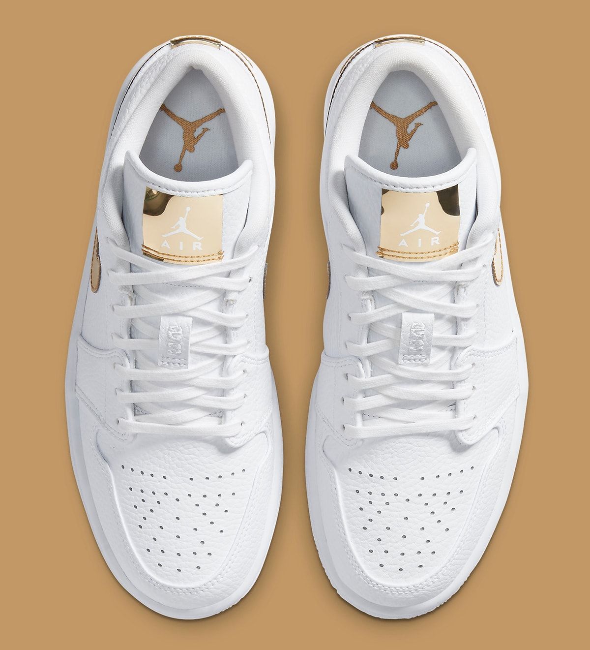 white and gold air jordans