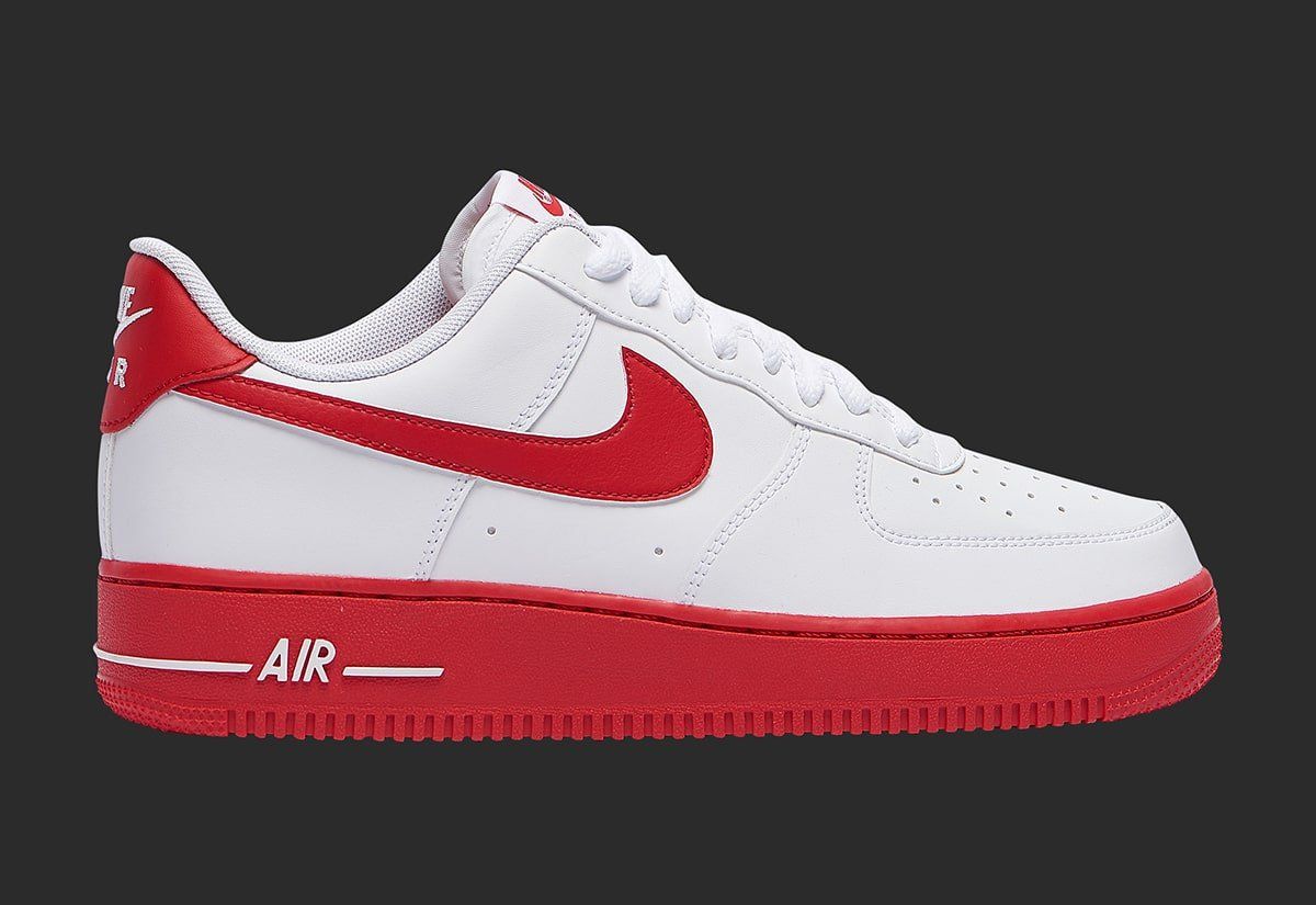 red and white nike air force 1