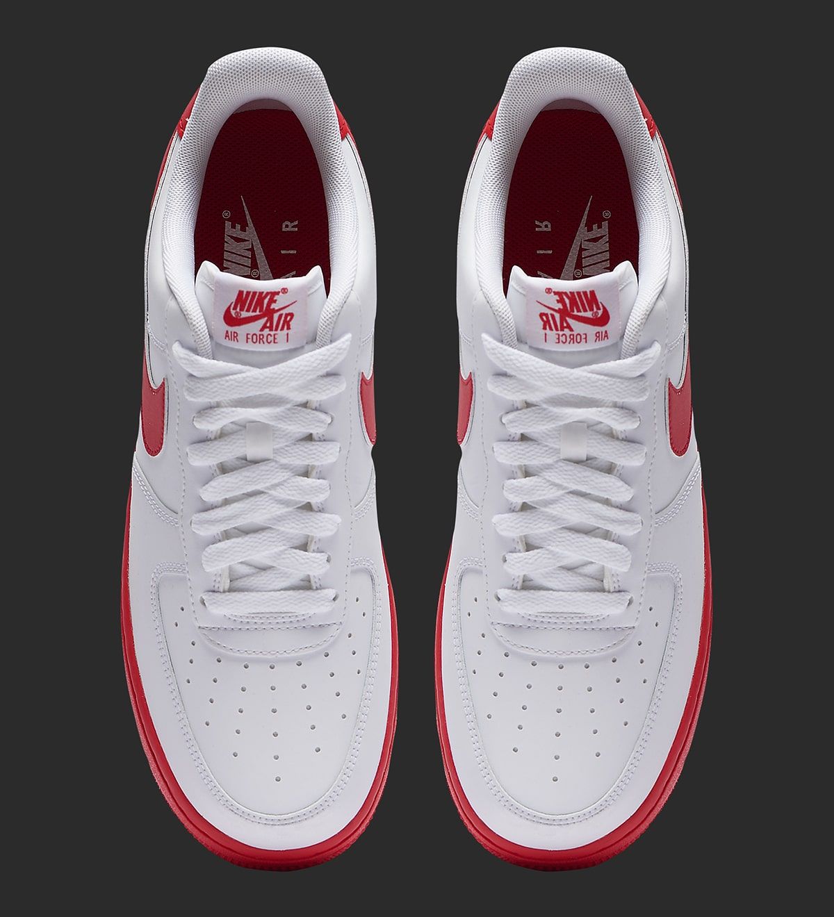 white air forces red bottom