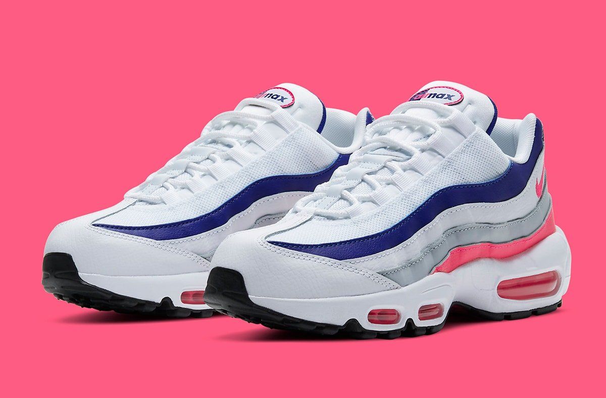 air max 95 white pink and blue
