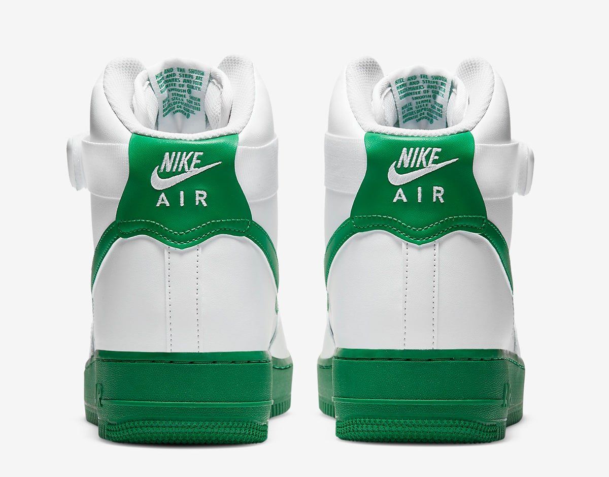 green and white high top air force ones
