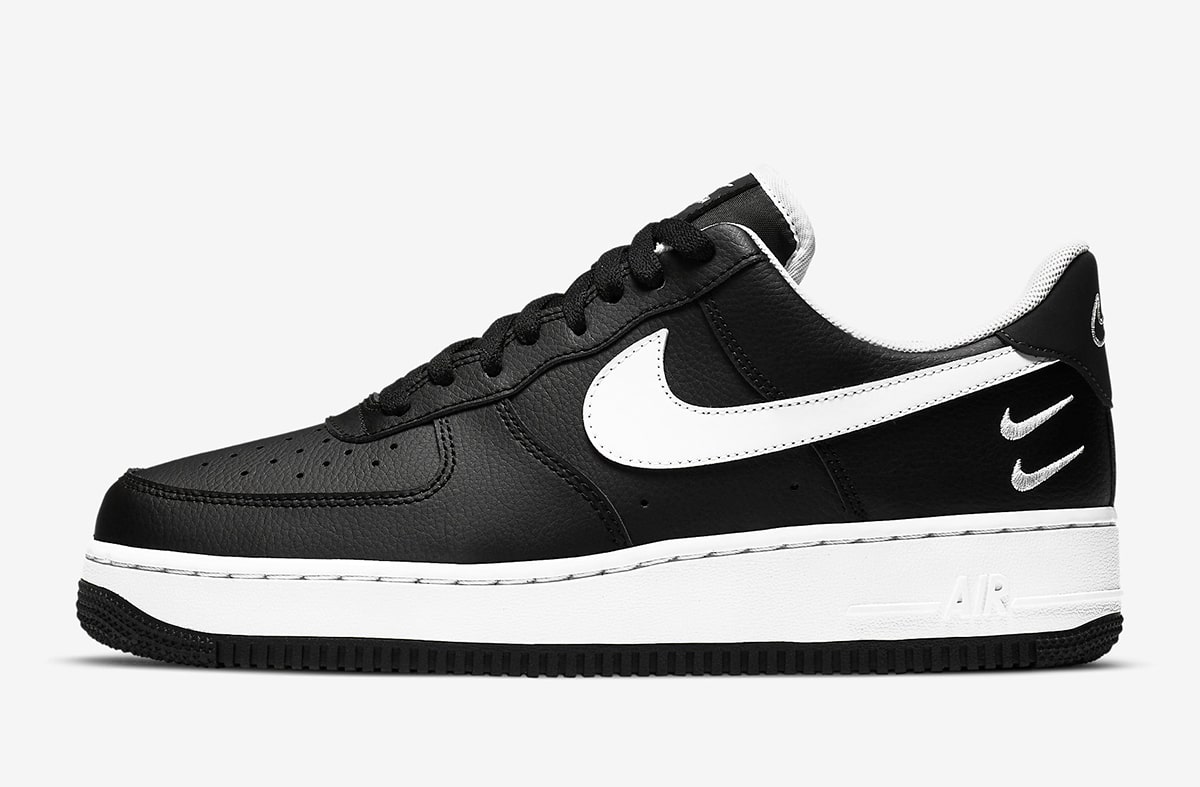 white air force 1 low with black swoosh
