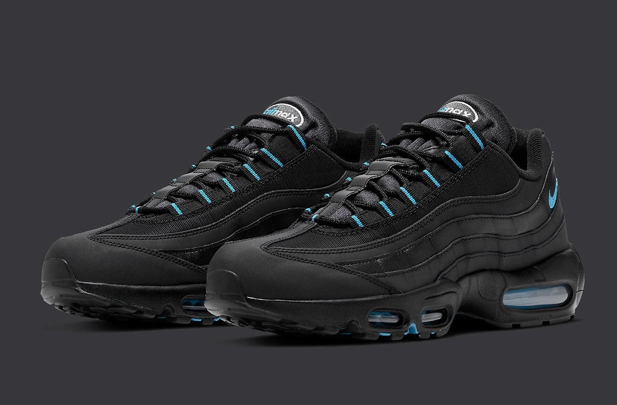 black and laser blue air max 95