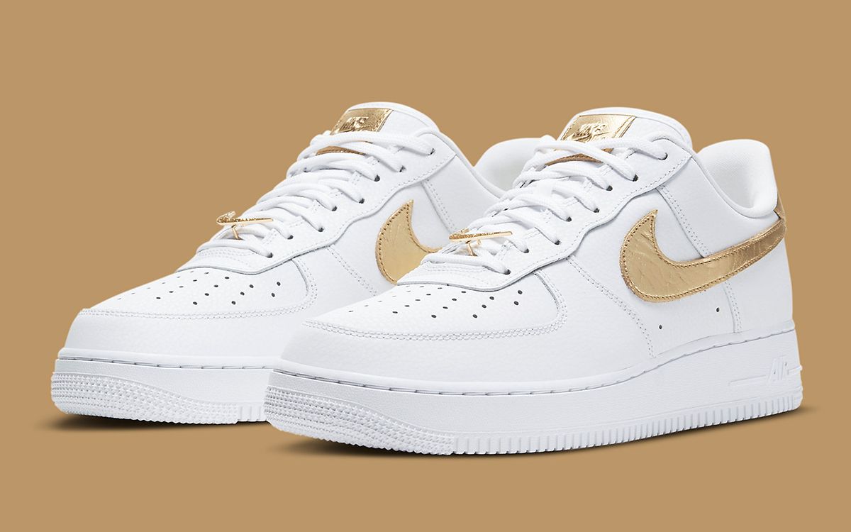 white air force 1 with gold swoosh