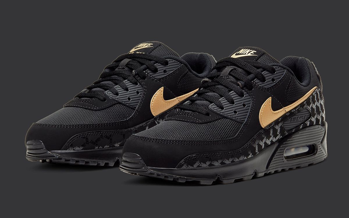 Elegant Nike Air Max 90 is Elevated by Metallic Gold Accents ...