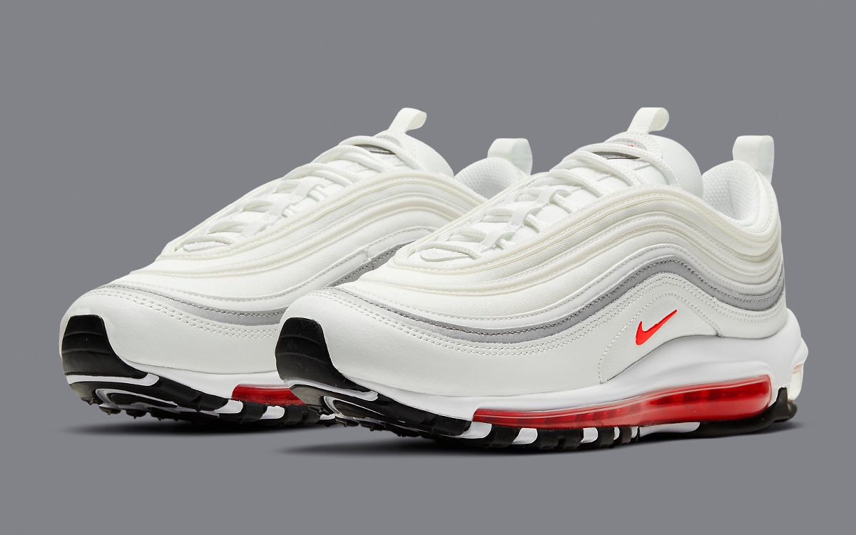 The Air Max 97 Surfaces in a Simple White, Red and Grey Colorway ...