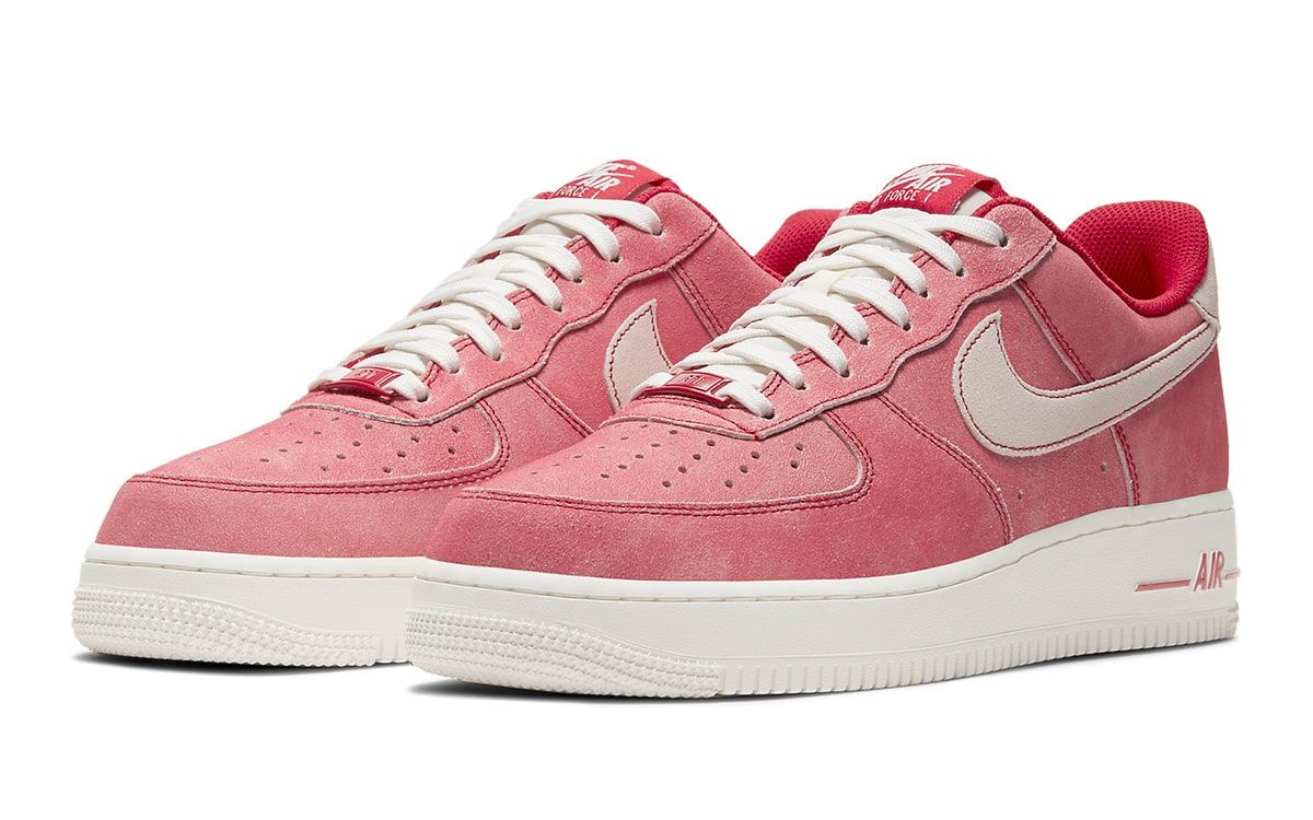 white pink and red air force 1