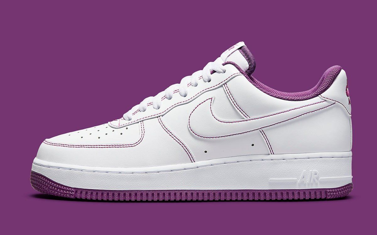 purple and white air forces