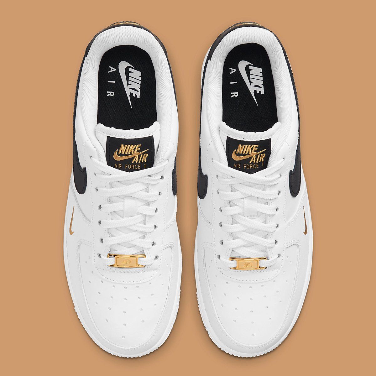 nike air force 1 white and gold
