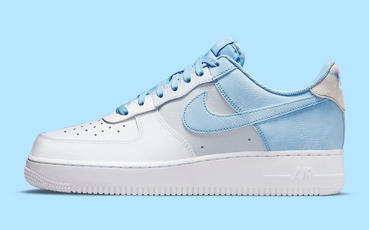 blue and grey air force ones