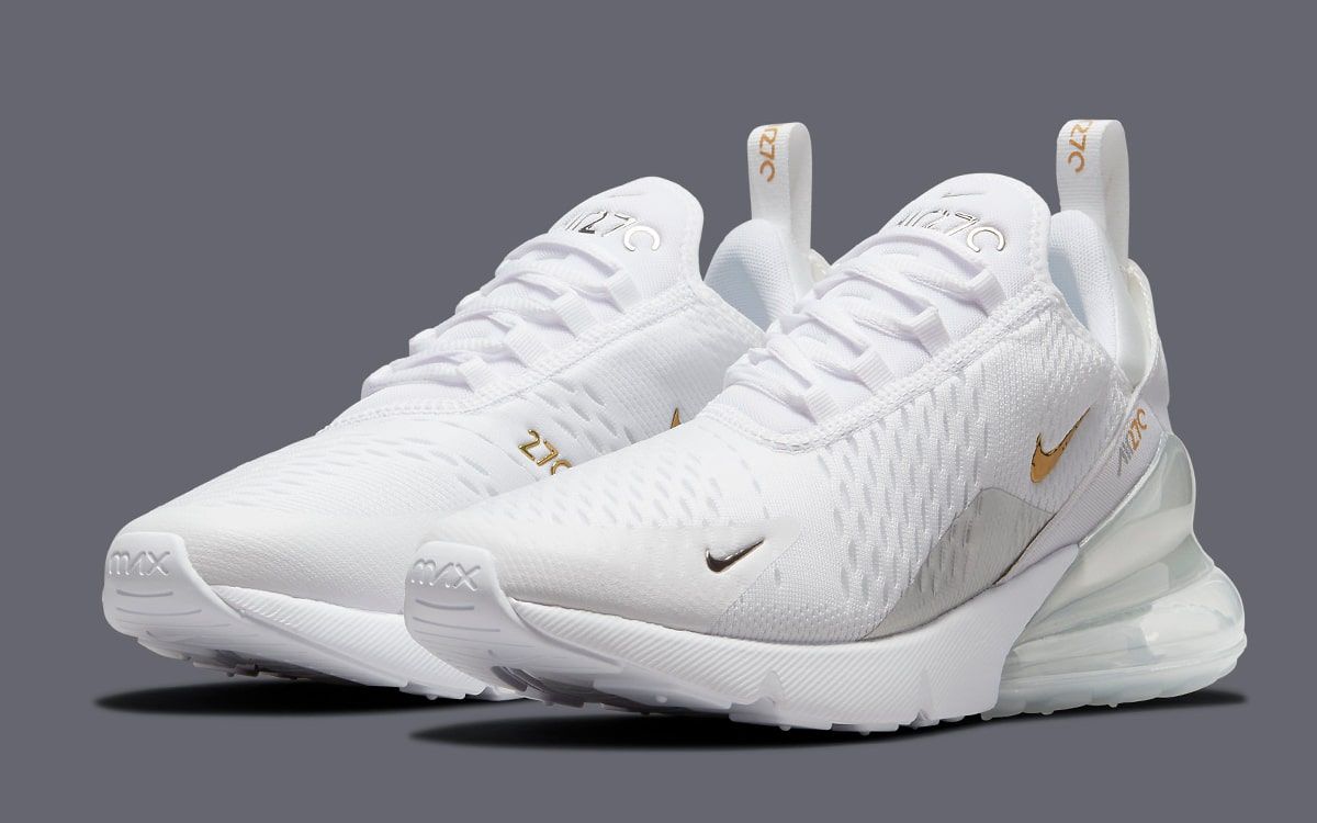 Available Now // Air Max 270 in White, Metallic Gold and Silver ...